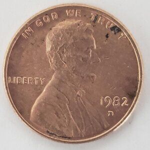 1982 LINCOLN MEMORIAL MINT MARK D 1 CENT PENNY COIN EXCELLENT